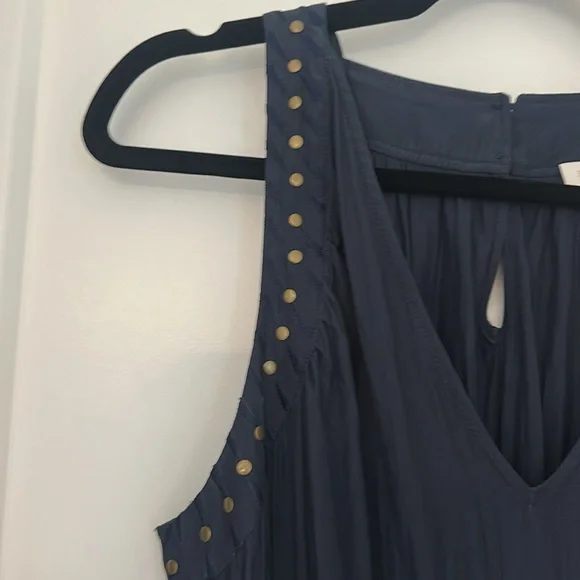 Ramy Brook Blue Embellished Ruched Sheath Dress - Picture 8 of 8